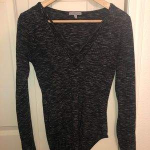 Fashion Nova crossed front bodysuit.